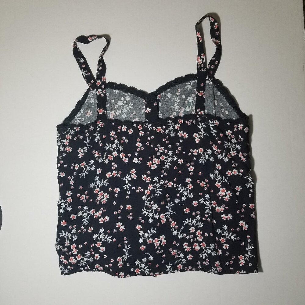 Cotton On Black Floral Patterned Cropped Tank Top - Picture 6 of 7